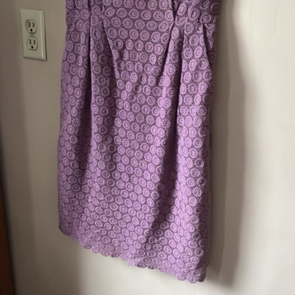 Anthro | Maeve Dusty Lilac “Gathered Lace” Eyelet Dress Size 2 Euro Summer - Picture 3 of 10